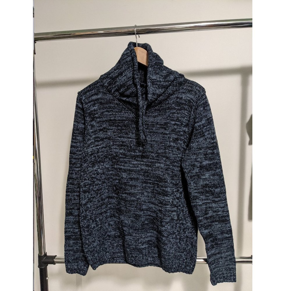 H&M - knitted pullover with neck collar Blue and black